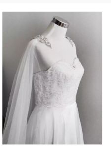 Versatile Long Wedding Dress Shoulder Shawl Diamond Embellished Korean Style Bridal Gown Elegant Vintage Evening Gown