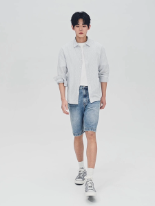 Giordano Korea Collection Mens Cotton Denim Low Rise Shorts 01106595