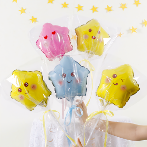 Handheld Star Balloon Material Kit Outdoor Night Stall Childrens Birthday Decoration Festive Colorful Cartoon Aluminum Foil Balloons
