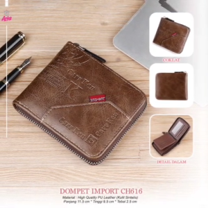 Dompet Import Kulit Sintetis Elegant Berkelas Asta CH616