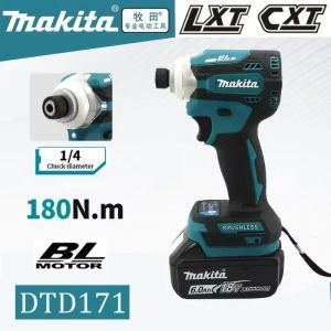 Makita | Makita DTD171 Cordless Impact Driver 18V Brushless 180N.m Electric Drill Screwdriver for Woodworking and Daily Home Repair Works