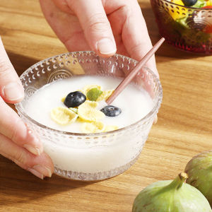 Homenhome ánh sáng sang trọng trong suốt mới tráng miệng sữa chua bát đựng sa lát thủy tinh