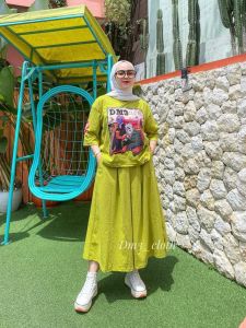 Setrok combed 20s by dm3 One Set kekinian Setelan baju dan rok wanita terbaru 2024 viral lebaran-AmirahStore21
