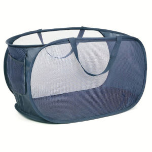 Mesh Laundry Basket Foldable Breathable Laundrys Hamper Dirty Clothes Storage Basket Large Capacity Basket Bathroom Organize New