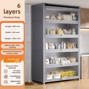 Dust-proof Multi-level Kitchen Storage Shelf