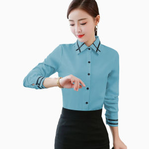 Kemeja lengan panjang Gaya Korea variasi list model terbaru - Jfashion Ida LS