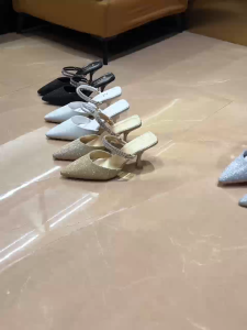 DS STYLE 7932-3 HEELS SANDALS FOR WOMEN TWO WAY RHINESTONE STRAP GLITTERY FORMAL POINTED SHOES