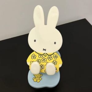 Kawaii Miffy Telescopic Folding Mobile Phone Desktop Stand Cute Cartoon Computer Tablet Stand Ornament Decorative Toy Gift