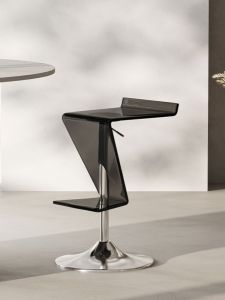 ALEDAN | Adjustable Swivel Designer Luxe Acrylic and Stainless Steel Bar Stool
