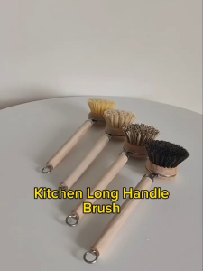 MUSHROOM Kitchen Long Handle Cleaning Brush (Horse Hair/Sisal/Coconut Palm) Dish Natural Bristle