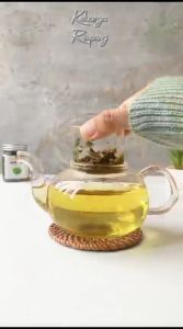 Teko Kaca Dengan Saringan Rempah Infuser Filter Herbal Memasak Air Panas