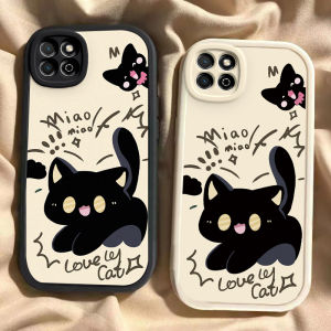 Cute Scared Cat Design Phone Case for Honor Play 20 Series Silicone Protective Cover Anti-Fall Full Edge Protection Men Women