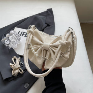 Fashionable Minimalist Underarm Small Handbag Womens New 2025 Spring Summer Butterfly Knot Crossbody Bag Handbag