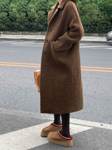 Bosideng Caramel Amber Christmas New Year High End Heavyweight Mermaid Circle Alpaca Wool Coat Outerwear Wool Blend Long Sleeve