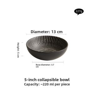 YOGEHOME | Black Ceramic Bowl for Home Use