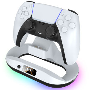 BSN | Đế Sạc Bộ Điều Khiển PS5 Đế Sạc Đơn Có Đèn RGB Cho Sony Playstation 5 DualSense Wireless Phụ Kiện Màu Trắng