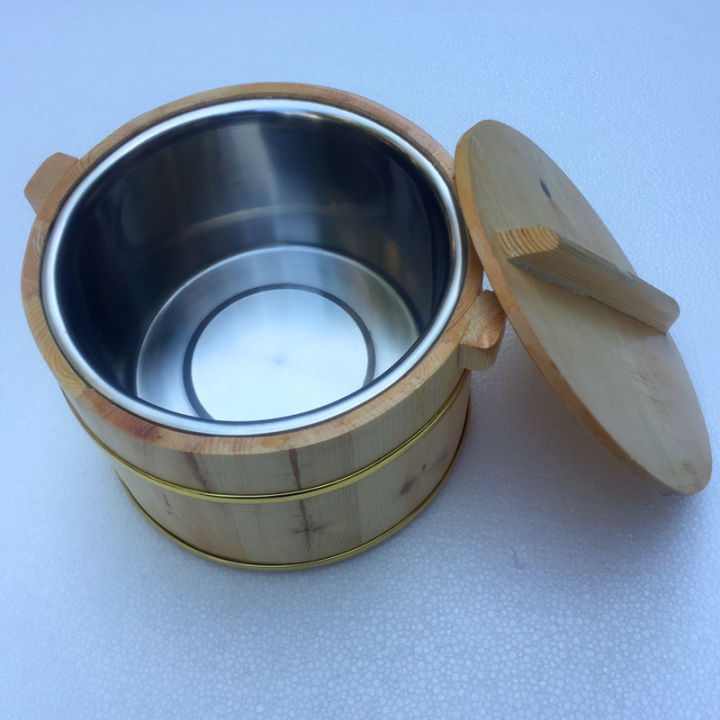 Wooden Rice Bucket for Commercial Use Small Size with Lid Perfect for ...