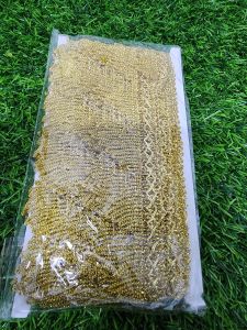 Gold And Silver Silk Lace Curtains Fortune Art Lace Exquisite Ethnic Clothing /Biku Zigzag Lace Exquisite Ethnic Clothing.