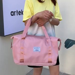 Túi đựng đồ du lịch đa năng cỡ lớn 2 tầng Túi xách vải dù polyeste chống thấm nước có quai gắn vali tiện lợi - Lazada