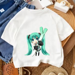 Bandai | Children Casual Tee Hatsune Miku Cute Kawaii Print 2026 Summer Boys Girls Street Fashion 3-14 Age
