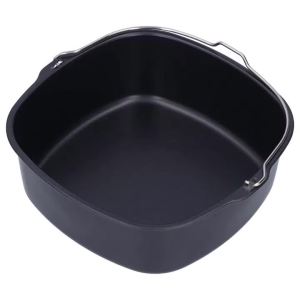 Air Fryer Basket Steel Square Non-stick Cake Baking Tray Barrel Dish Roasting Basket Pan Bakeware Mold Kitchen Accessorie