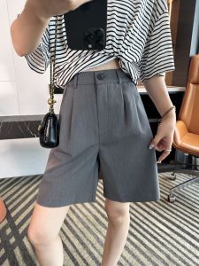 Quần Short Ống Đứng Co Giãn Cho Nữ Mùa Hè Mỏng Cỡ Lớn Che Giấu Mỡ Cơ Thể Quần Dài Thường Ngày Chữ a Năm Điểm