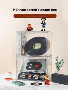Album Storage Box Dustproof CD Disc Display Stand Comic Book Tape Record Collection Acrylic Storing Compartment Transparent