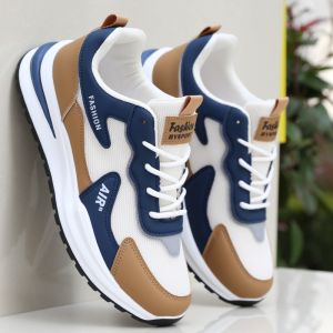 Mens Breathable Mesh Sports Shoes Fashionable Casual Slip-On Running Shoes Anti-Slip Dad Trendy Shoes Spring Summer Autumn