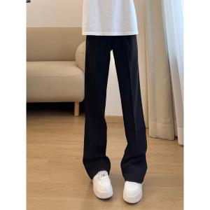 Flared Tapered Casual Dress Pants with Drape High Street Style