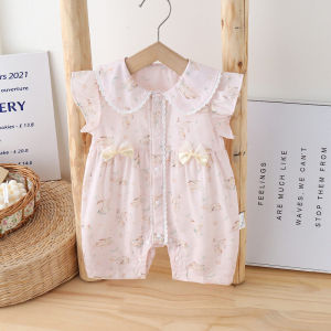 Clothes for Babies Thin Summer Clothing Newborn Baby Girl Sleeveless Leotard Princess First Month Old 100 Days Old Crawling Suit Butt Wrap Clothes