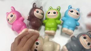 Bevavar Mainan Squishy Labubu Squishy Pencet Labubu Mainan Pencet Penghilang Stress