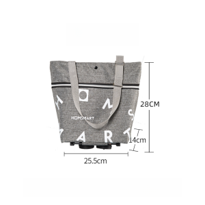 Portable Folding Shopping Cart Small Pulling Hand Truck Lightweight with Wheels Home Use Vegetable Buying Car Oxford Cloth Material