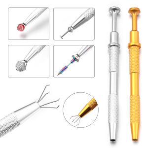 1pc/lot Metal Mini Claw Grabbing Pen Fit Nail Art Sponge Smudge Tool For DIY Manicure Makeup Sponge with Grabbing Pen