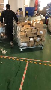 ตะแกรงเหล็ก พับได้ S M L (รับน้ำหนัก800-1000kg) แบบมีล้อและไม่มีล้อ ตะกร้าเคลื่อนย้ายพัสดุ วางทับซ้อนได้ ชั้นวางสินค้า