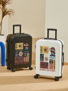 New Mario Graffiti Large Capacity Travel Suitcase Multi-Function Cartoon Student Pull Rod Bag Multidirectional Wheel Lock Code