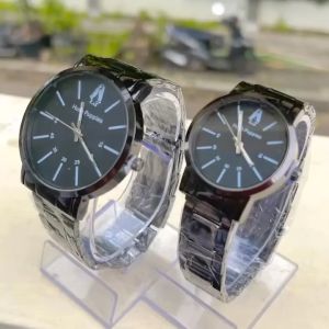JAM TANGAN COUPLE PASANGAN PRIA WANITA RANTAI STAINLESS DISPLAY QUARTZ IMPORT