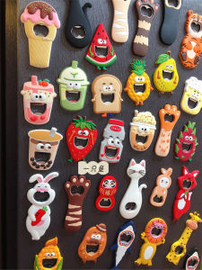 Cute Cartoon Animal Fruit Themed 3D New Product Bottle Opener Fridge Magnet Creative Adorable Claw Design Home Decor Metal