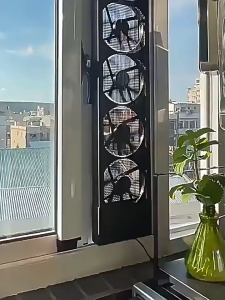 110-122/38-44cm Window Ventilation Exhaust Fan No-Drill Up and Down Telescopic Kipas Ekzos Tingkap 3s Install Remove Smoke Pet Odor Eliminator Toilet