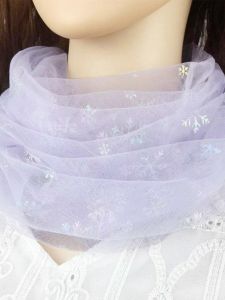 Spring Autumn Net Shawl Womens Overhead Fake Collar Neck Protection Small Square Tie Neck Thin Scarf Silk Scarf Shoulder Wrap