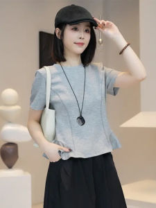 Áo Thun Nữ Tay Ngắn Cổ Tròn Màu Trơn Đơn Giản Áo Thun Thời Trang Mùa Hè Áo Thun Dáng Ôm Áo Thun Phong Cách Hàn Quốc Áo Thun Thường Ngày