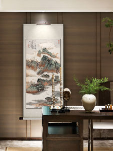 New Chinese Style Landscape Painting Scroll Decorative Artwork for Hallway Entrance Living Room Restaurant Study Wall Hanging