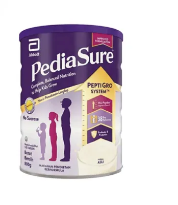 PediaSure นมผงสมดุลสำหรับเด็กเติบโต ไม่มีน้ำตาล 800กรัม เด็กกินยาก กินน้อย เด็กน้ำหนักตัวต่ำกว่าเกณฑ์หรือโตช้า