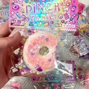 Bandai | Kawaii Donut Plush Cat Paw Squeeze Toy Stress Relief Sensory Play Blind Bag Cute Internet Viral