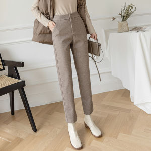 Ladies New 2026 Trousers Thickening Slim Straight Nine-tenths