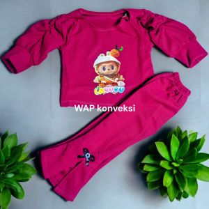 Setelan Anak Perempuan Knit Motif Labubu| Setelan Mango Knit usia 1-7 tahun