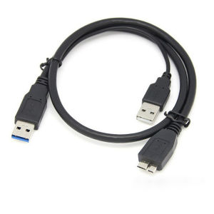 HDD Hard Drive Power Cable USB 3.0 Male To Micro B Male Y Wire Splitter with Extra USB Power Cord Adapter Dual USB Extend Line