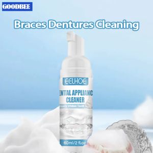 Denture Foam Cleaner Whitening Cleaner Retainer Cleaner Denture Cleanser Tablet False Teeth Cleaner Remove Odors Discoloration Stains and Plaque Minty Fresh Clean 60ml