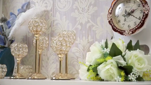 European-style crystal candlestick creative metal decorative item wedding hotel home candlelight din