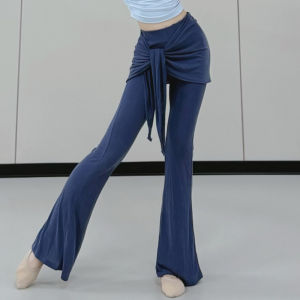 Quần Dài Cổ Điển Khiêu Vũ Quần Ống Loe Hai Mảnh Quần Tập Thể Dục Cho Nữ Quần Khiêu Vũ Dài Thường Ngày Có Hiệu Ứng Rơi