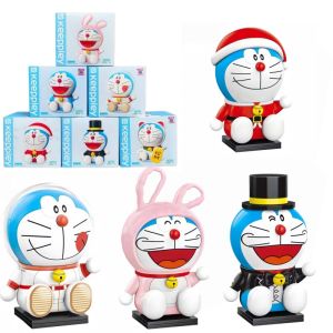 Keeppley | Doraemon Building Blocks Set Classic Lucky Gentleman Rabbit DIY Toy Cute Anime Figure Home Decor Gift Birthday Present Scene Set